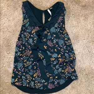Lauren Conrad Peter Pan Collar Print Tank Size M